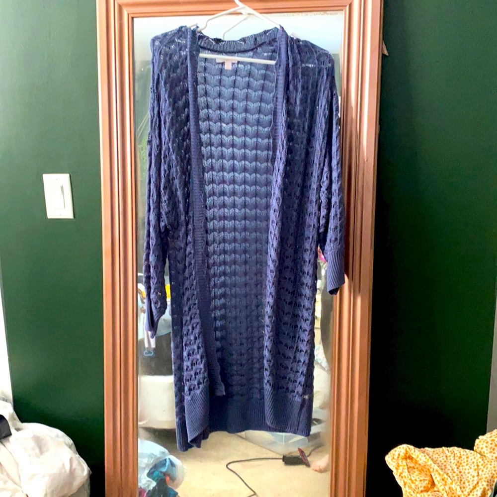 Blue knit cardigan
